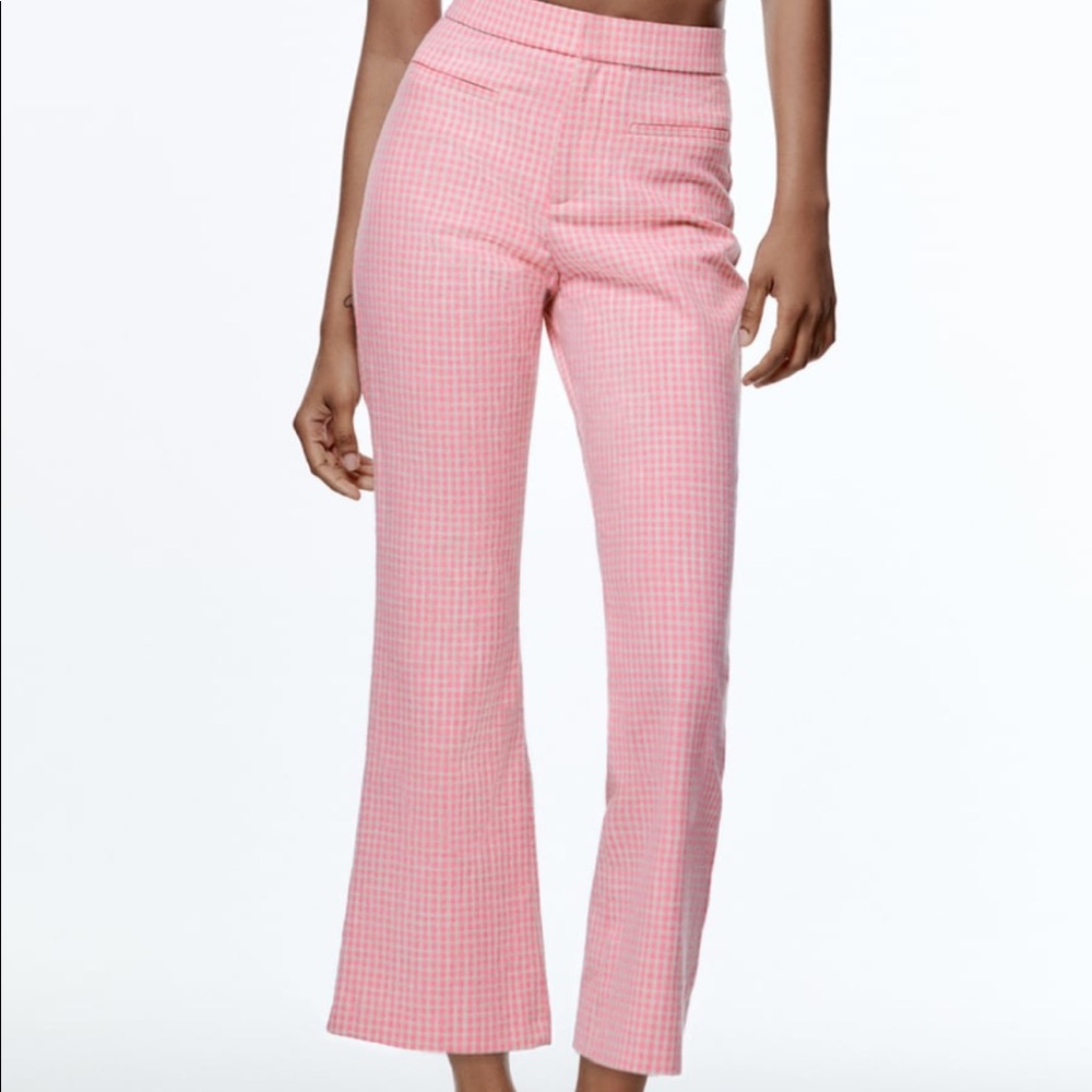 Zara Mini Flare Pants Pink/White